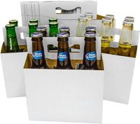 Boîte de transport pour six bouteilles de bière/soda en carton kraft avec lamination mate personnalisée de 12 oz, boîte de rangement pliable avec poignée