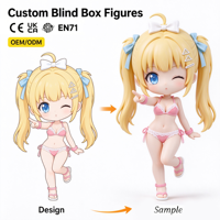 Figurine Chibi Anime Fille Personnalisée en Boîte Mystère OEM ODM, Figurine de Collection en PVC, Jouet Artistique Moulé en 3D sur Mesure pour Produits IP