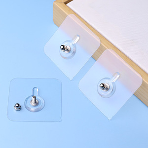 Transparent <b>Adhesive</b> <b>Hook</b> Moisture Proof Removable For Bathroom Wall Hanging Plastic Photo Frame Nail Fastener - Product Image 2