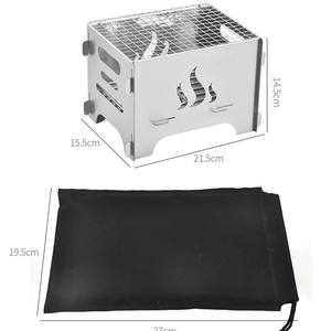 Parrilla Portátil <span class=keywords><strong>de</strong></span> Acero Inoxidable con Bolsa <span class=keywords><strong>de</strong></span> Almacenamiento, Pequeña Parrilla Plegable <span class=keywords><strong>de</strong></span> Carbón <span class=keywords><strong>para</strong></span> Acampar, <span class=keywords><strong>para</strong></span> Cocinar al Aire Libre y Barbacoa - Product Image 2