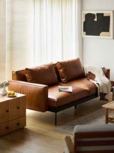 Canapé moderne <span class=keywords><strong>à</strong></span> deux places avec accoudoirs, vente directe du fabricant, meubles de salon, canapé en cuir véritable <span class=keywords><strong>pas</strong></span> <span class=keywords><strong>cher</strong></span> - Product Image 2