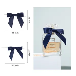 Midi Customize Satin Ribbon Bows Twist Tie Bows for Wines and Perfume Packing Gift Wrapping Basket Favors Cookie Candy Bagging