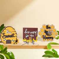 Honey Bee Blocks Beehive Mini Wood Block Signs Décoration