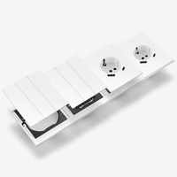 Interruptores y Enchufes de Pared WESA Ultrafinos con Botón Pulsador EU de 1/2/3 Vías con Enchufe USB Tipo C, Combinación Libre, Diseño Moderno de Lujo