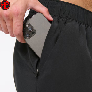 Sports Fitness Training Jogging Gym Workout Shorts Men's <b>Elastic</b> Waist Running Shorts With Phone Pockets - Product Image 3