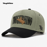 Casquette de baseball bicolore personnalisée avec logo brodé en 3D, motif animalier, casquette structurée à 5 panneaux, marque privée, vente en gros