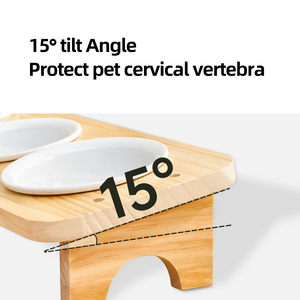 ชามและเครื่องให้อาหารสัตว์เลี้ยงแบบยกสูงชามเซรามิกสำหรับแมวและสุนัขแบบถอดได้ - Product Image 2