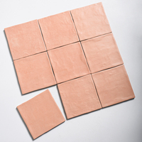 Carreaux en céramique émaillée rouge rétro 125x125mm, antidérapants et résistants à l'usure, pour la décoration murale intérieure dans les hôtels, les villas et les appartements