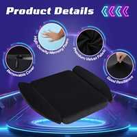 Coussin de dossier pour chaise de gaming extra large en mousse à mémoire de forme, avec sangle, pour longues sessions de jeu, en velours noir, amovible et lavable, pour le bien-être