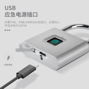 Fingerprint Padlock Stainless Steel Waterproof <b>Smart</b> <b>Lock</b> For Home Gym Dorm Cabinet Electronic <b>Lock</b> With Semiconductor Sensor - Product Image 2