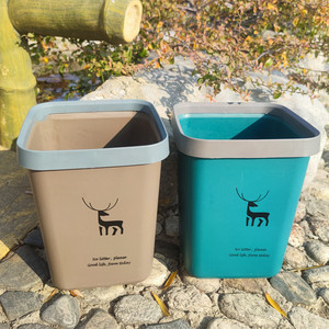 Cartoon Deer Plastic Trash Can Large Size Rectangular Indoor Outdoor Use Mixed Color Waste <b>Bin</b> - Product Image 3