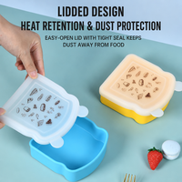 Voedselveilige siliconen broodtrommel voor toast, magnetronbestendig, 400 ml, met deksel, makkelijk schoon te maken, aangepaste kleur, logo, OEM