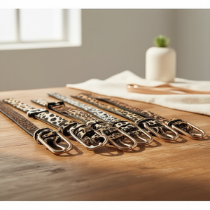 Cintura Angelina in tessuto stampato leopardato con fibbia ad anello a D da 2,5 cm, stile casual, in poliestere - Product Image 4