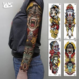 Manga de brazo grande para hombre, <span class=keywords><strong>tatuaje</strong></span> temporal, resistente al agua, Sexy, negro, <span class=keywords><strong>tatuaje</strong></span> de <span class=keywords><strong>flores</strong></span>, calaveras grandes, tatuajes brillantes - Product Image 6