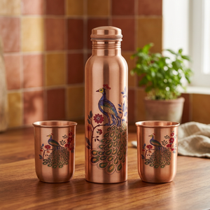 Juego de Botellas de Agua de Cobre Ecológicas Certificadas, con Revestimiento Anticorrosión, Diseño Martillado, en Caja de Regalo Personalizada - Product Image 6