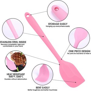 Ensemble de spatules en silicone antiadhésives résistantes à la chaleur pour la cuisine à domicile, la pâtisserie et la cuisson, outils de cuisine - Product Image 4