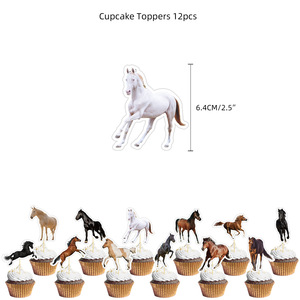 Kit de Decoración para Fiesta Temática de Caballos: Pancarta de Caballo Mustang, Adornos para Pastel, Globos de Látex, Decoración para Fiesta de Cumpleaños de Vaquero, Manualidades para el Hogar - Product Image 5