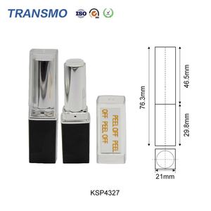 Emballage de rouge à lèvres en plastique moderne, contenants carrés pour baume à lèvres, tubes d'échantillons de rouge à lèvres blancs et dorés - Product Image 2