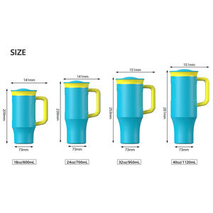 Tumbler da viaggio per tazza da esterno in acciaio inossidabile da 40 once con manico e coperchi rimovibili - Product Image 6