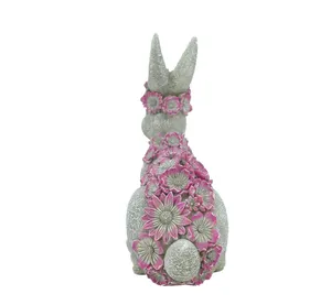 Top Grace Cute Bunny Figurines Mini Resin Rabbit Toys Garden Animal Statues Resin Crafts Cake Decorations