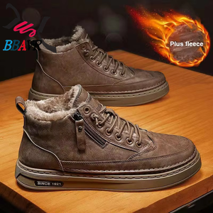 Zapatos Casuales Ligeros de Skateboarding para Hombre de Primera Calidad, con Forro de Terciopelo y Algodón, Resistentes al Desgaste, Negros, con Suela de EVA y PU, para Primavera y Otoño - Product Image 5