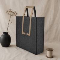 Sac fourre-tout en feutre recyclé écologique avec poignée couleur tan, sac de rangement pour le shopping, vente en gros, logo personnalisé, directement de l'usine