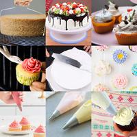 464-teiliges Tortendekorations-Set mit Kuchenform, Spritztüllen, Drehteller, Spritzbecher-Set, individuelles Kuchenwerkzeug-Set mit Backzubehör