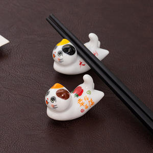 <span class=keywords><strong>Porte</strong></span>-baguettes en céramique Lande, animal de compagnie en forme de fleur de style japonais, <span class=keywords><strong>chat</strong></span> qui court, décoration de voiture artisanale mignonne - Product Image 3