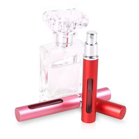 Flacon pulvérisateur de parfum en aluminium de 5 ml, rechargeable, mini atomiseur de voyage, conteneur de parfum de poche avec fenêtre