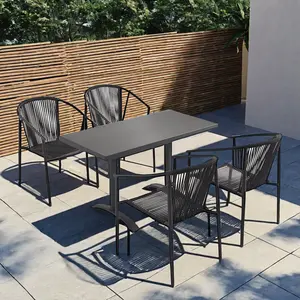 Modern Patio Restaurant Furniture and Aluminum Table Foldable Outdoor Dining Sets Apartment Villa Garden Rope Chairs and Tables
