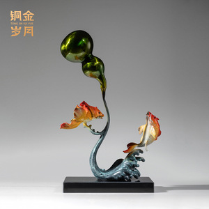 Ornement de carpe en laiton, cuivre et or, pour la prospérité abondante, décoration de maison, décoration de table, cadeau du Nouvel An chinois - Product Image 4