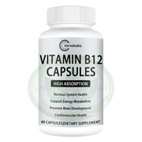 Compléments alimentaires en capsules de vitamine B12 à marque privée OEM pour adultes, 60 unités, 2 par jour, soutien énergétique, cérébral et métabolique, équilibre quotidien