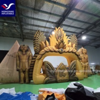 Grande pyramide gonflable multicolore, imperméable et durable, avec ventilateur intégré, pour la décoration de stand DJ et les structures gonflables publicitaires