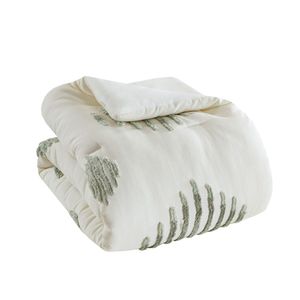Juego de edredón de 3 piezas de chenilla de mezcla de algodón de alta calidad DB Jacquard Technics patrón impreso sólido para el hogar boda Hospital Hotel - Product Image 6