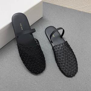 Red de pesca tejida de estilo europeo y americano para mujer nueva de 25 años con zapatilla Mueller de fondo plano transpirable calada Romana - Product Image 3