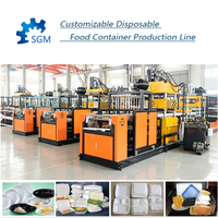Nouvelle machine automatique de formage de boîtes repas en mousse PS, contrôlée par PLC, avec pompe à moteur 380V 204kW, haute sécurité, écologique et jetable