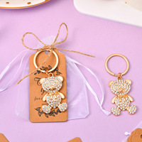 Porte-clés ours en peluche mignon, souvenir de mariage, cadeau de remerciement pour invités, fête prénatale, anniversaire, baptême