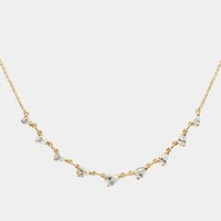 Classique Zircon Ovale Rond Goutte D'eau Mode Pendentif Colliers Simple INS Style Laiton Galvanoplastie Or Couleur Collier