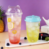 Gobelet jetable en PP personnalisable de 90 mm et 500 ml, gobelet en forme de U givré, pour boissons, jus, café, vente chaude