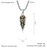 Pendentif en acier inoxydable rétro nordique, lance d'Odin, collier personnalisé en acier inoxydable Gungnir pour homme