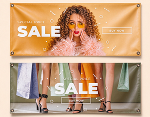 Striscione in Tessuto Personalizzato, Banner Promozionale per Esterni per le Offerte del Black <span class=keywords><strong>Friday</strong></span>, Striscione Pubblicitario in Tessuto per Aziende con Occhielli - Product Image 3