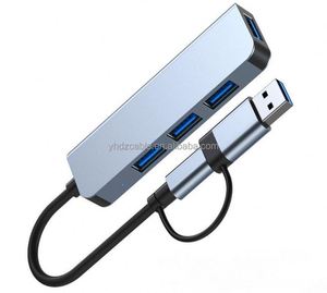 Type-C 4-in-1 <b>USB</b> 3.0 High-Speed Transmission Docking Station with 3 <b>USB</b> 2.0 <b>Hubs</b> Charging Data Function for Computers - Product Image 4