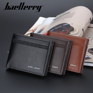 กระเป๋าสตางค์ผู้ชายแบบสั้นแบรนด์ Baellerry สีน้ำตาลเข้ม ทรงบางแนวนอน ช่องใส่บัตรหลายช่อง ใช้ได้ทุกวัน - Product Image 4