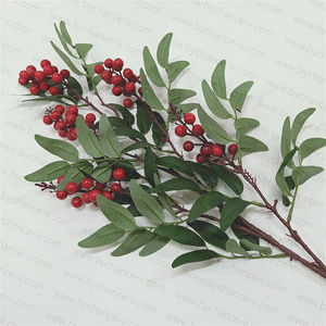 Yapay meyve kırmızı çilek bearberry kızılcık holly meyve şube yapay bitki için parti olay çiçek aranjmanı - Product Image 2