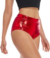 Short métallique à taille haute pour femmes Brillant Cheeky Dance Festival Rave Bottoms
