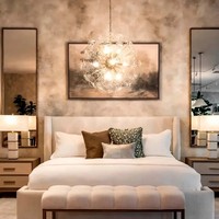 Lustres ronds suspendus en verre, luminaires de luxe pour villa et maison