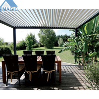 Système motorisé de toit rétractable pour gazebo de jardin, pergola en aluminium avec toit à lames pour piscine