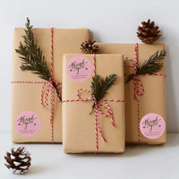Etiquetas Adhesivas de Agradecimiento con Estampado Dorado en Rollo, Etiquetas de Embalaje Autoadhesivas de Lujo para Cajas de Regalo, Sobres y Decoración