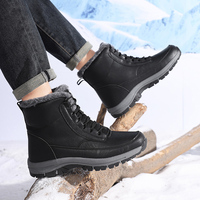 Chaussures rétro pour hommes, mocassins à plateforme à lacets, bottes de neige, dessus en cuir véritable, coussinets rehaussants, TPU antidérapant