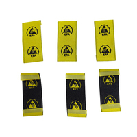 Étiquette de vêtement ESD en tissu de tailles personnalisées ALLESD jaune pour zone EPA